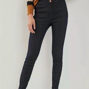 Pilcro | Anthropologie | High Rise Shimmer Denim Jegging in Dark Wash | Sz 28